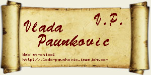 Vlada Paunković vizit kartica